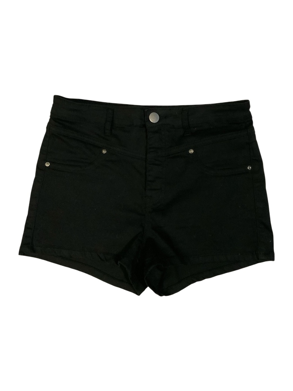 H&M Black Denim High-Rise Micro Shorts Size 28